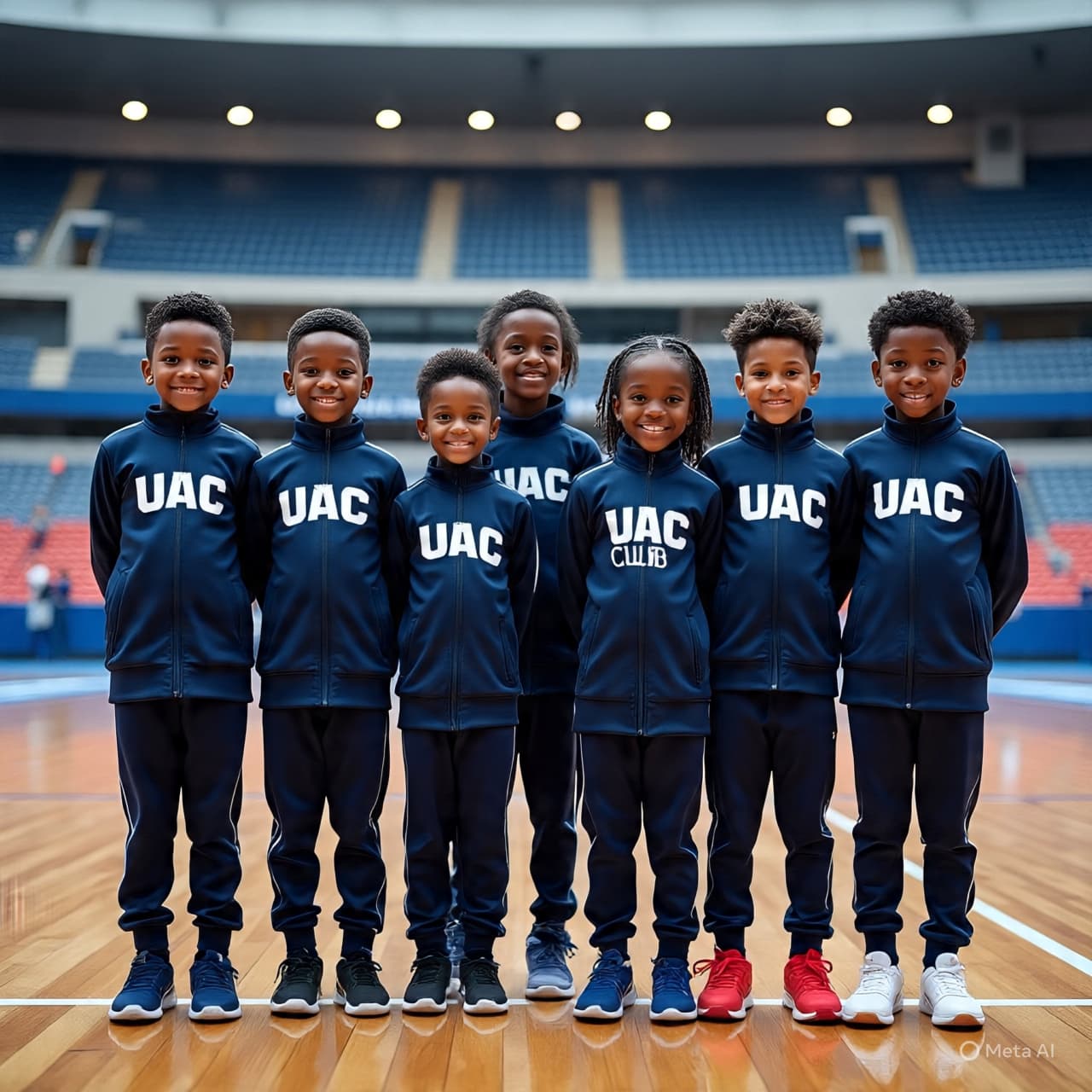Children in jerseys playing soccer on a green field.